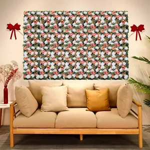 6*Artificial Flower Wall Pink &White Rose Penony Panel DIY Floral Wedding Prop - Picture 1 of 12