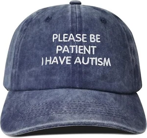 Hepandy Embroidered One Size, Please Be Patient I Have Autism (Navy Blue) - Picture 1 of 7