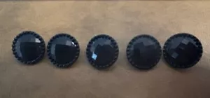 Black Multifaceted Buttons w/Shank 28 mm NEW - Picture 1 of 3