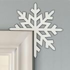 Wooden Snowflake Door Decoration - Christmas Door Frame Corner Decorations Wh...