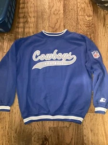 Vintage Starter Dallas Cowboys Sweatshirt Mens Crewneck XL Pro Line Script Blue - Picture 1 of 12