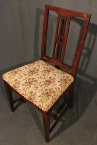 Klassizismus Louis XVI Polsterstuhl in Esche, dunkel #2324 - Bild 1 von 6