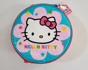Brand New THERMOS HELLO KITTY Round Soft Lunch Kit PINK BLUE lunch purse carry - Picture 1 of 3