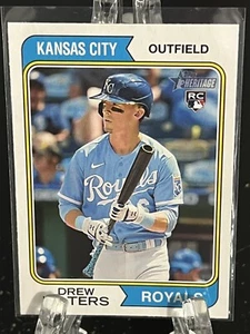 DREW WATERS---2023 TOPPS HERITAGE---ROOKIE--KANSAS CITY ROYALS--KOSTENLOSER VERSAND - Bild 1 von 2