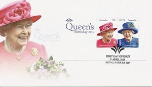 2015 Australia - Queen Elizabeth II Birthday MS FDC  - Royal Park SA 5014 PMK - Bild 1 von 2