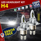 H4 Led Headlight Bulb Conversion Kit High Low Beam Lamp 6000K Super Cold White