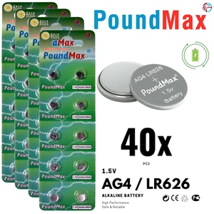 PoundMax AG4 LR626 Batteries 1.5v Alkaline Button Cell Battery - 40 Count - Picture 1 of 9