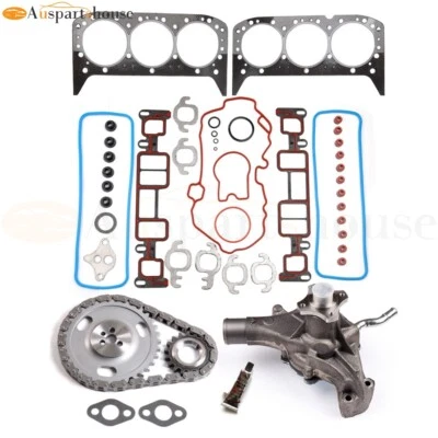 Head Gasket Set Timing Chain Kit w/Water Pump For Chevrolet Astro Blazer 4.3L Foto 1 de 4