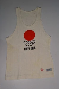 T-Shirt Canotta Vintage Tokyo 1964 Giochi Olimpici Torcia Relay USATA Mizuno Co. - Foto 1 di 20