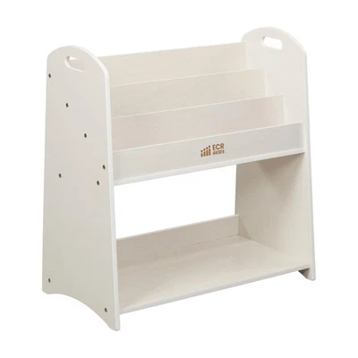 3-Shelf Floor Book Display with Handles and Storage, 30in, Kids Bookshelf, Wh... - Image 1 of 4