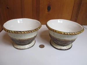 2 cuencos de fruta/postre International Medici marrón 6" certificados Susan Winget como nuevo - Imagen 1 de 8