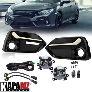 Kit de interruptor de cableado de cubierta de lámpara antiniebla de parachoques LED para Honda Civic 2016 2017-2021 - Imagen 1 de 24