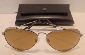 NWOB EAGLE EYES Classic Aviator Sunglasses 10067 Silver Frame Gold Flash Lenses - Picture 1 of 10