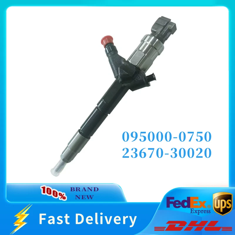 Inyector de combustible diésel 095000-0750 23670-30020 para Toyota Land Cruiser 1KD-FTV Foto 1 de 4