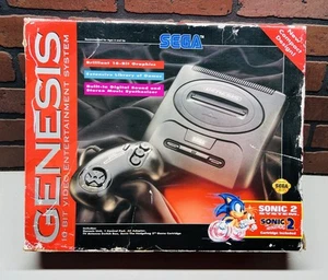 Empty Console Box for Sega Genesis Model 2 Sonic 2 System Variant Authentic - Picture 1 of 12