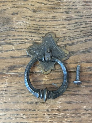 Tirador y placa posterior de cajón abatible original Ethan Allen Royal Charter 2" K270 Foto 1 de 4