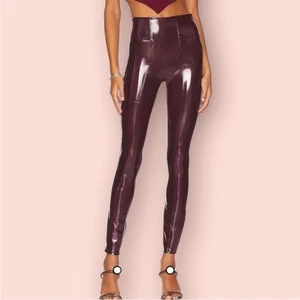 Spanx SPANXshape Kunstleder Lack Leggings - Rubin Dunkelrot Burgund NEU XS - Bild 1 von 10