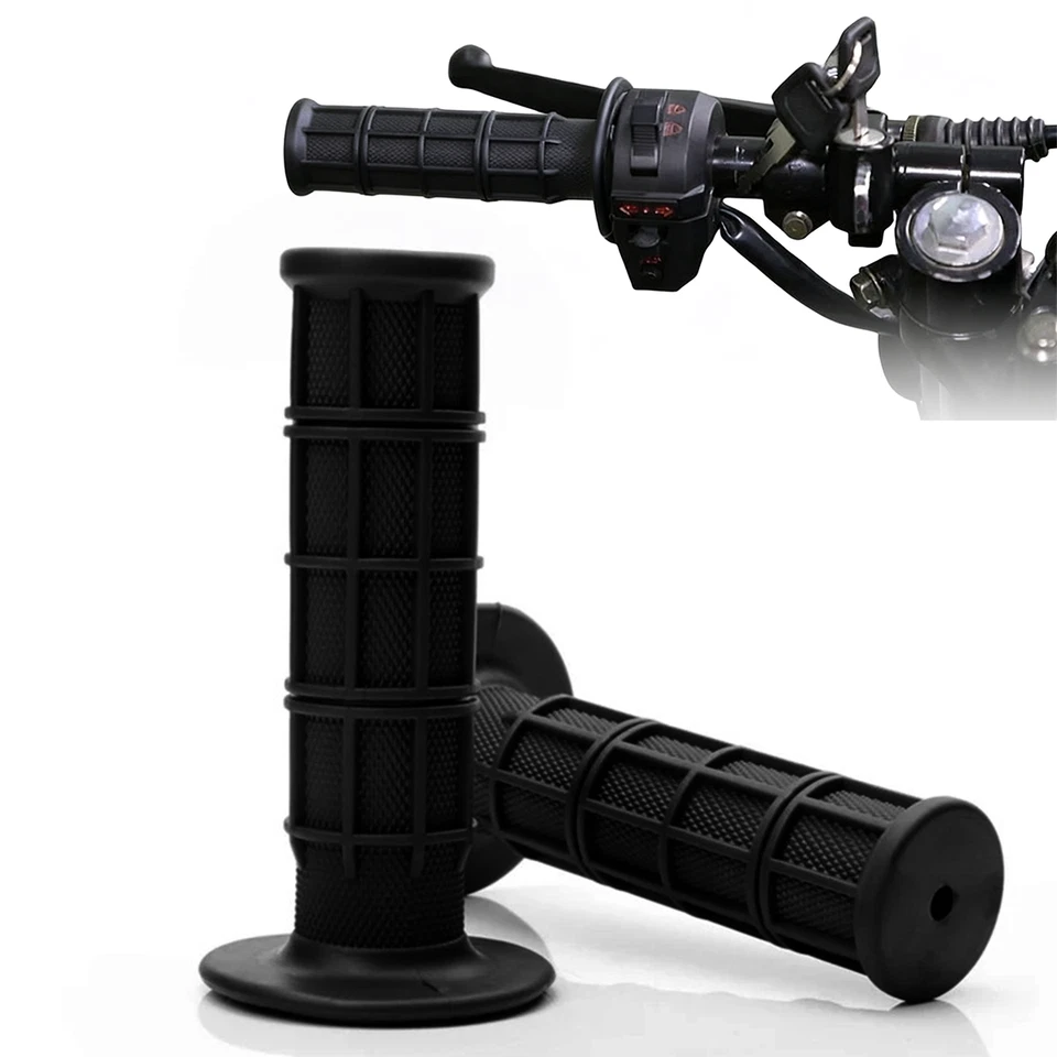 2PCS Universal Motorcycle Dirt Bike Pit Grips 7/8" 22mm Handlebar Hand Pro Grips - Image 1 of 4