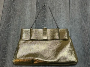 Bolso de Noche Vintage HL Harry Levine EE. UU. Monedero Metálico Dorado Diseño Lazo Ornamentado - Imagen 1 de 9