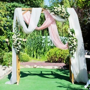 Chiffon Wedding Arch Fabric Backdrop Drape Curtains Bridal/Ceremony/Party Decor - Picture 1 of 19
