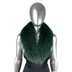 Emerald Green FOX Collar, 30” L, Certified Vintage Fur - Picture 1 of 8