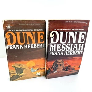 Dune And Dune Messiah Vintage 2 Paperback Lot Frank Herbert Berkley - Foto 1 di 7