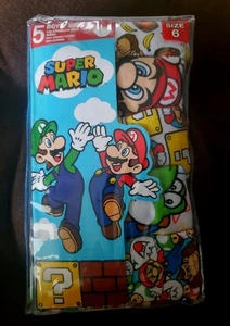 Sz 6 Boys Underwear Nintendo Super Mario Luigi 5-Pack Briefs Cotton Algodon NEW! - Picture 1 of 7