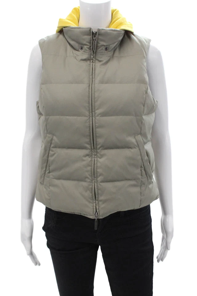 Chaleco acolchado Vince para mujer gris nailon sin mangas talla M Foto 1 de 4