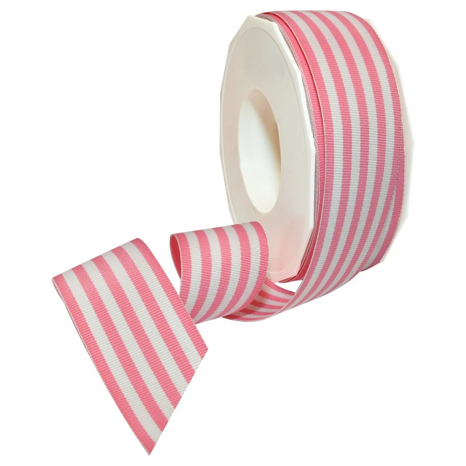 Pink Grosgrain Decorative Ribbon Trim 20 Yards for Crafts Gifts and Decor - Image 1 of 4