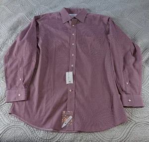 NUEVO CON ETIQUETAS Camisa Cremieux Manga Larga Roja Guinga Abotonada Talla 16 1/2 35 Algodón Pima - Imagen 1 de 6