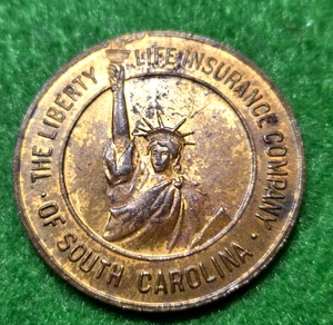 (Pgasteelers1) South Carolina Liberty Life Insurance Co. 1939 Bz. Medal 32mm. π - Picture 1 of 4