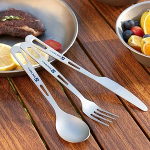 Long Handle Titanium Spoon Environmental Light Titanium Cookware Outdoor Tool - Picture 1 of 19