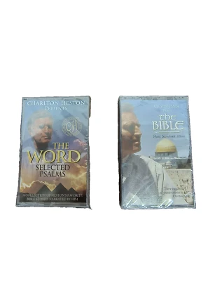 Charlton Heston Presents The Bible & The Word Selected Psalms Cassette Tapes NEW - Image 1 of 4