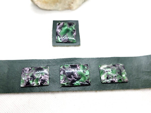 Vintage Mystic Resin Square Cabochons, You Craft, Real Leather 8X1.5 inches