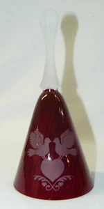 Ruby / Silver Mist Fostoria Early 1980s Love Bell - Picture 1 of 4