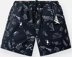PAPER PLANES ROC NATION Sketch Print Swim Shorts 700014 Indigo 2023 Brand New - Picture 1 of 9