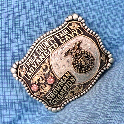 Fibbia per cintura FFA Advanced Cavy Showman Champion Polk County Fair O .MCS017