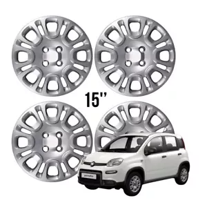 Set 4 Radkappen Cups Bolzen Rad 15'' für Fiat Panda 312 Von 2012 - Picture 1 of 5