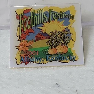 Prendedor de solapa vintage 2001 Foothills Festival Albany Kentucky - Imagen 1 de 1