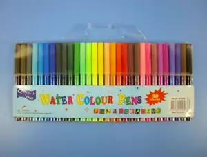 Kids Watercolour Pens Non Toxic Washable Markers in 30 Fun Colours Textas | HYT - Foto 1 di 4