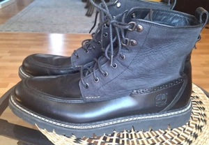 Stivali impermeabili Timberland Britton Hill mocassino pelle nera uomo taglia 10,5 - Foto 1 di 10