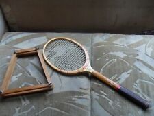 VTG Antique Wooden Tennis Racket BANCROFT The Aussie In Wooden Protective Cover