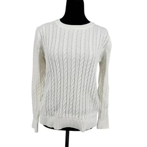 Tommy Hilfiger Womens Fisherman 3D All Over Cable Knit Sweater Crewneck Size L - Picture 1 of 7