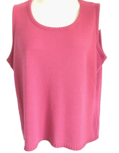 D&Co Canotta Donna 1X Maglia Rosa Pullover Senza Maniche Scollo Scoop - Foto 1 di 9