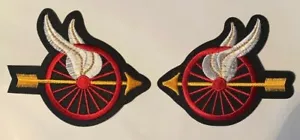 winged wheel patch arrow winged wheel patch motorcycle patch 3.5" two patches - Picture 1 of 4