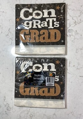 Nuevas Servilletas Felicitaciones Graduado ¡Felicidades Graduado! - 2 Packs de 20 (40 Total) Foto 1 de 4