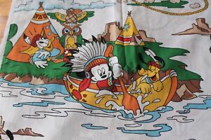 Vintage Mickey Mouse, Donald Duck, & Pluto Woven Fabric, Western , 4 yards+30", 