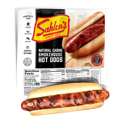 Sahlens Natural Casing Hot Dogs 10 lbs $135.00 SHIPPING INCLUDED