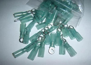 (5) Heat Shrink Ring Terminal Connector 16-14 Gauge Ga AWG Car Audio Marine #10 - Picture 1 of 1