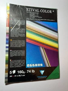 Etival Coloured Grained Drawing Paper (Pack of 5 Sheets) - A4 (29.7 x 21cm) - Picture 1 of 3